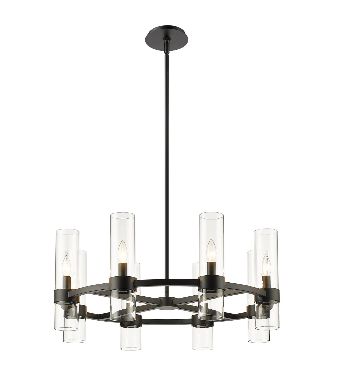 Z-Lite - 4008-8MB - Eight Light Chandelier - Datus - Matte Black from Lighting & Bulbs Unlimited in Charlotte, NC