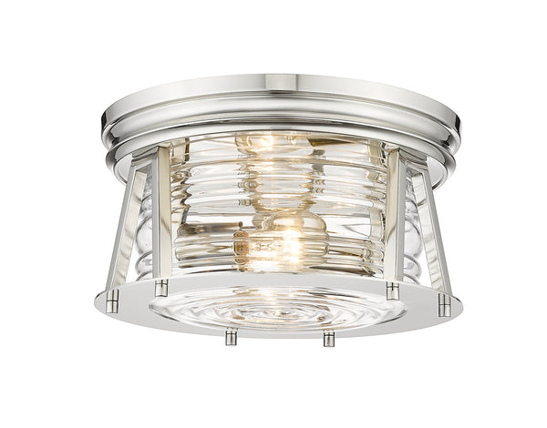 Z-Lite - 491F2-PN - Two Light Flush Mount - Cape Harbor - Polished Nickel from Lighting & Bulbs Unlimited in Charlotte, NC