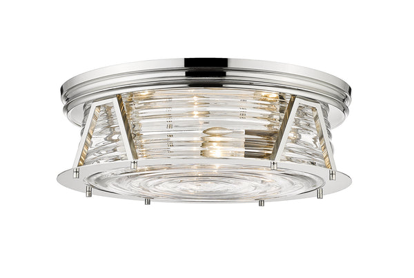 Z-Lite - 491F4-PN - Four Light Flush Mount - Cape Harbor - Polished Nickel from Lighting & Bulbs Unlimited in Charlotte, NC