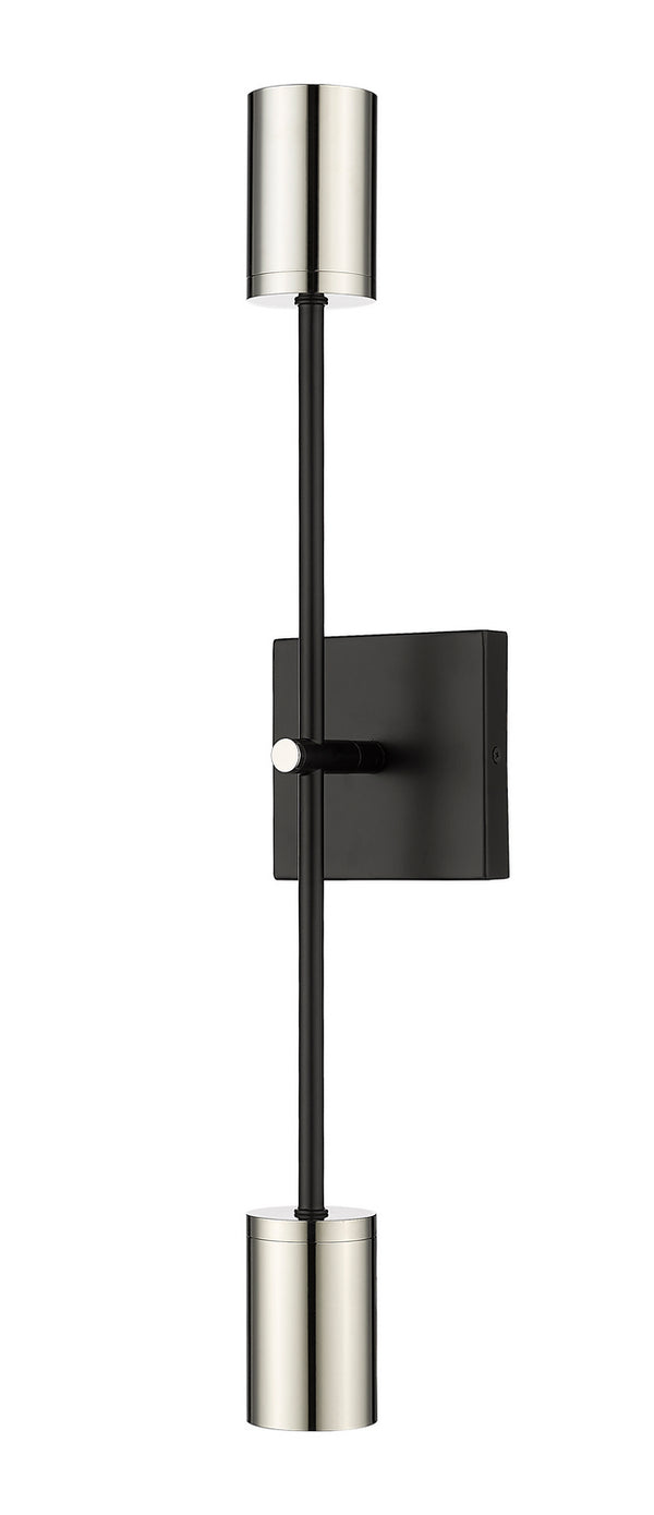 Z-Lite - 814-2S-MB-PN - Two Light Wall Sconce - Calumet - Mate Black / Polished Nickel from Lighting & Bulbs Unlimited in Charlotte, NC