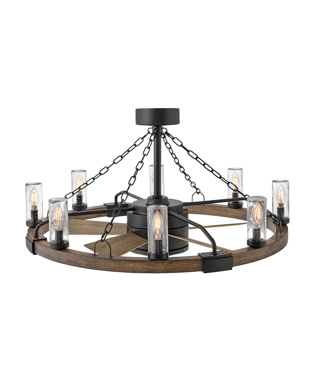 Hinkley - 902928FMB-LWD - 36" with 28" LED Fandelier - Sawyer - Matte Black from Lighting & Bulbs Unlimited in Charlotte, NC