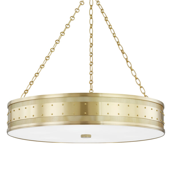 Hudson Valley - 2230-AGB - Six Light Pendant - Gaines - Aged Brass from Lighting & Bulbs Unlimited in Charlotte, NC