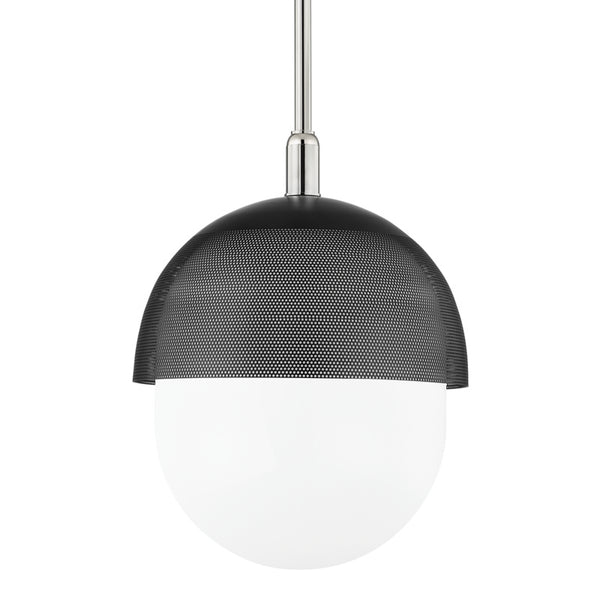 Hudson Valley - 6119-PN/BK - One Light Pendant - Nyack - Polished Nickel/Black from Lighting & Bulbs Unlimited in Charlotte, NC