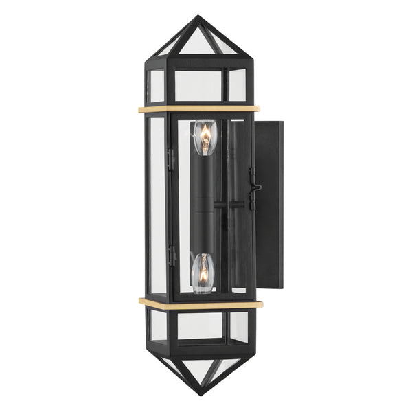 Hudson Valley - 9002-AGB/BK - Two Light Wall Sconce - Bedford Hills - Aged Brass/Black from Lighting & Bulbs Unlimited in Charlotte, NC