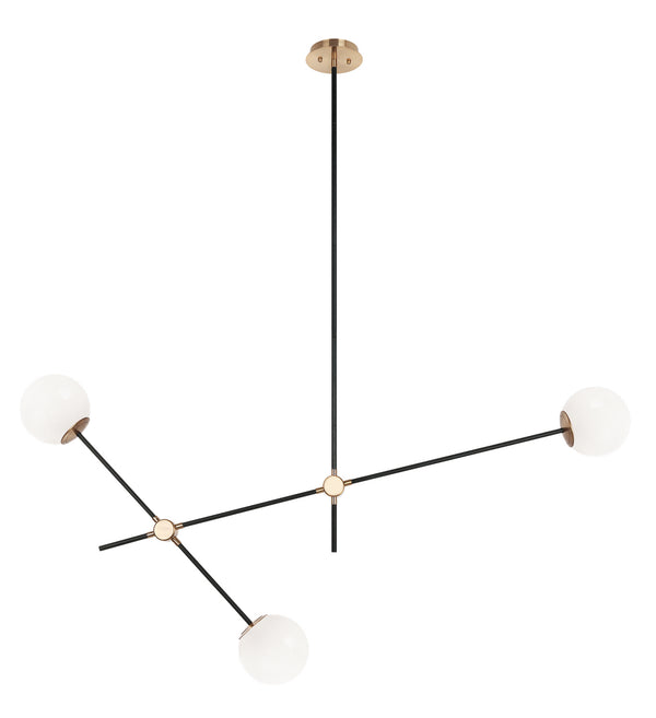 Matteo Lighting - C78713AGOP - Three Light Pendant - Cosmic - Aged Gold Brass from Lighting & Bulbs Unlimited in Charlotte, NC