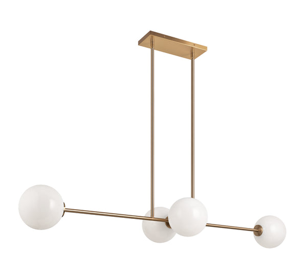 Matteo Lighting - C81704AGOP - Four Light Chandelier - Novo - Aged Gold Brass from Lighting & Bulbs Unlimited in Charlotte, NC