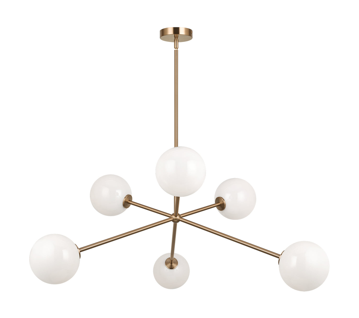 Matteo Lighting - C81706AGOP - Six Light Chandelier - Novo - Aged Gold Brass from Lighting & Bulbs Unlimited in Charlotte, NC