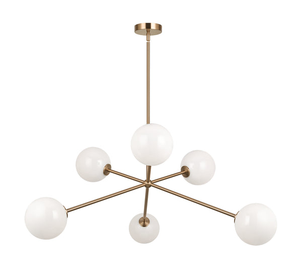 Matteo Lighting - C81706AGOP - Six Light Chandelier - Novo - Aged Gold Brass from Lighting & Bulbs Unlimited in Charlotte, NC