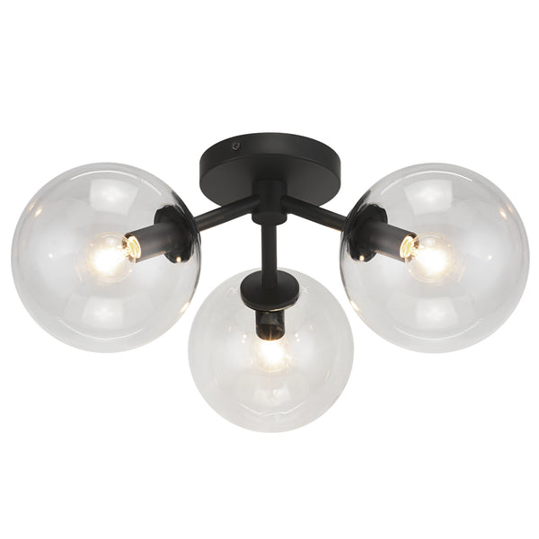 Matteo Lighting - X81703BKCL - Three Light Ceiling Mount - Novo from Lighting & Bulbs Unlimited in Charlotte, NC