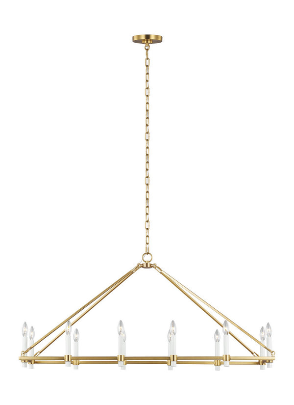 Visual Comfort Studio - CC14612BBS - 12 Light Linear Chandelier - Marston - Burnished Brass from Lighting & Bulbs Unlimited in Charlotte, NC