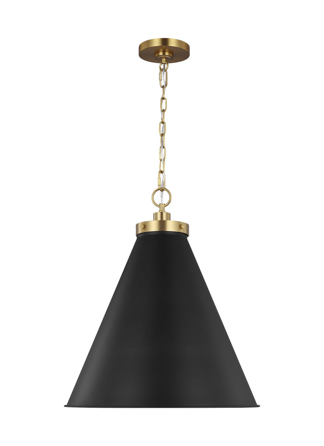 Visual Comfort Studio - CP1281MBKBBS - One Light Pendant - Wellfleet - Midnight Black and Burnished Brass from Lighting & Bulbs Unlimited in Charlotte, NC