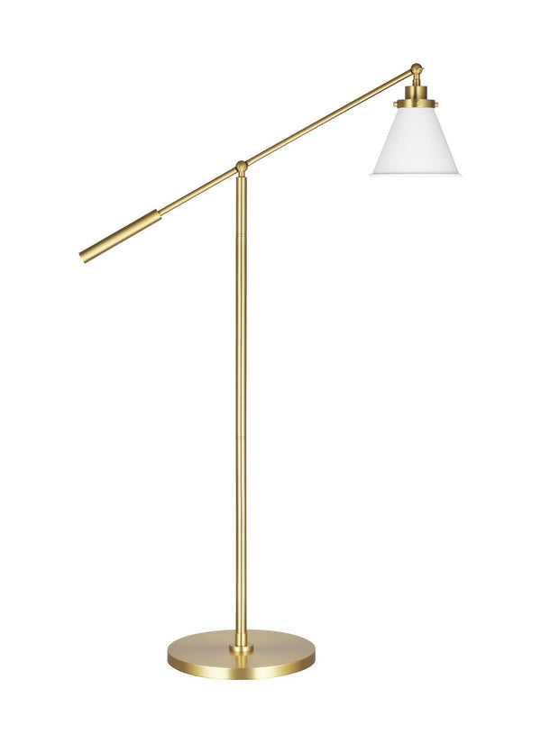 Wellfleet One Light Floor Lamp in Matte White and Burnished Brass by Visual  Comfort Studio (CT1121MWTBBS1) from Lighting & Bulbs Unlimited