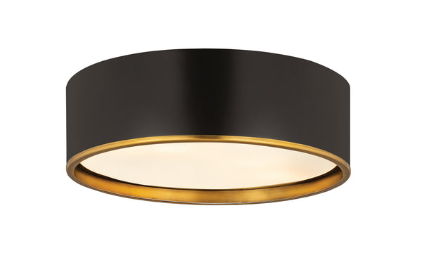 Z-Lite - 2303F4-MB-RB - Four Light Flush Mount - Arlo - Matte Black / Rubbed Brass from Lighting & Bulbs Unlimited in Charlotte, NC