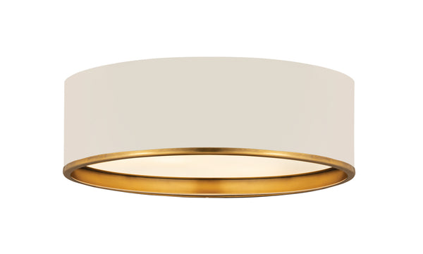 Z-Lite - 2303F4-MW-RB - Four Light Flush Mount - Arlo - Matte White / Rubbed Brass from Lighting & Bulbs Unlimited in Charlotte, NC