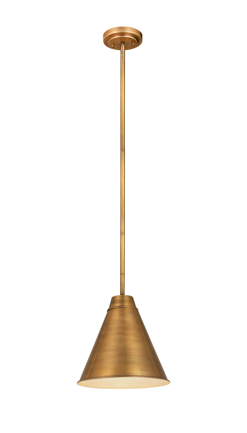 Z-Lite - 6011P12-RB - One Light Pendant - Eaton - Rubbed Brass from Lighting & Bulbs Unlimited in Charlotte, NC