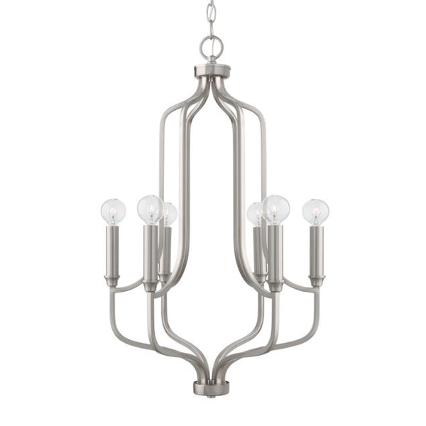 Capital Lighting - 439261BN - Six Light Pendant - Reeves - Brushed Nickel from Lighting & Bulbs Unlimited in Charlotte, NC