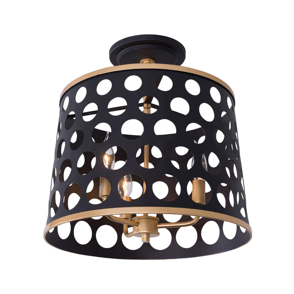 Varaluz - 346S03MBFG - Three Light Pendant - Bailey - Matte Black/French Gold from Lighting & Bulbs Unlimited in Charlotte, NC