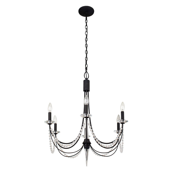 Varaluz - 350C06CB - Six Light Chandelier - Brentwood - Carbon Black from Lighting & Bulbs Unlimited in Charlotte, NC
