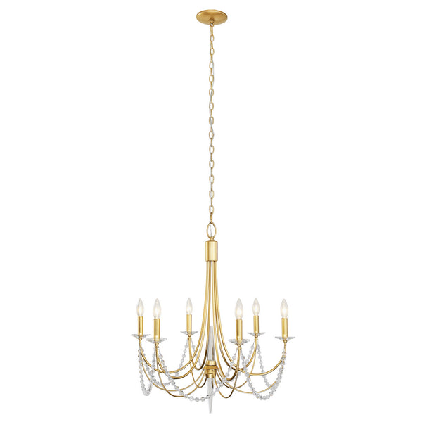 Varaluz - 350C06FG - Six Light Chandelier - Brentwood - French Gold from Lighting & Bulbs Unlimited in Charlotte, NC