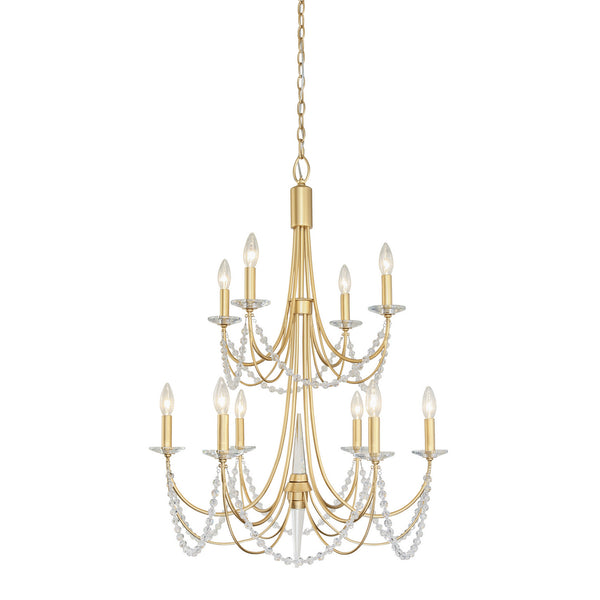 Varaluz - 350C10FG - Ten Light Chandelier - Brentwood - French Gold from Lighting & Bulbs Unlimited in Charlotte, NC