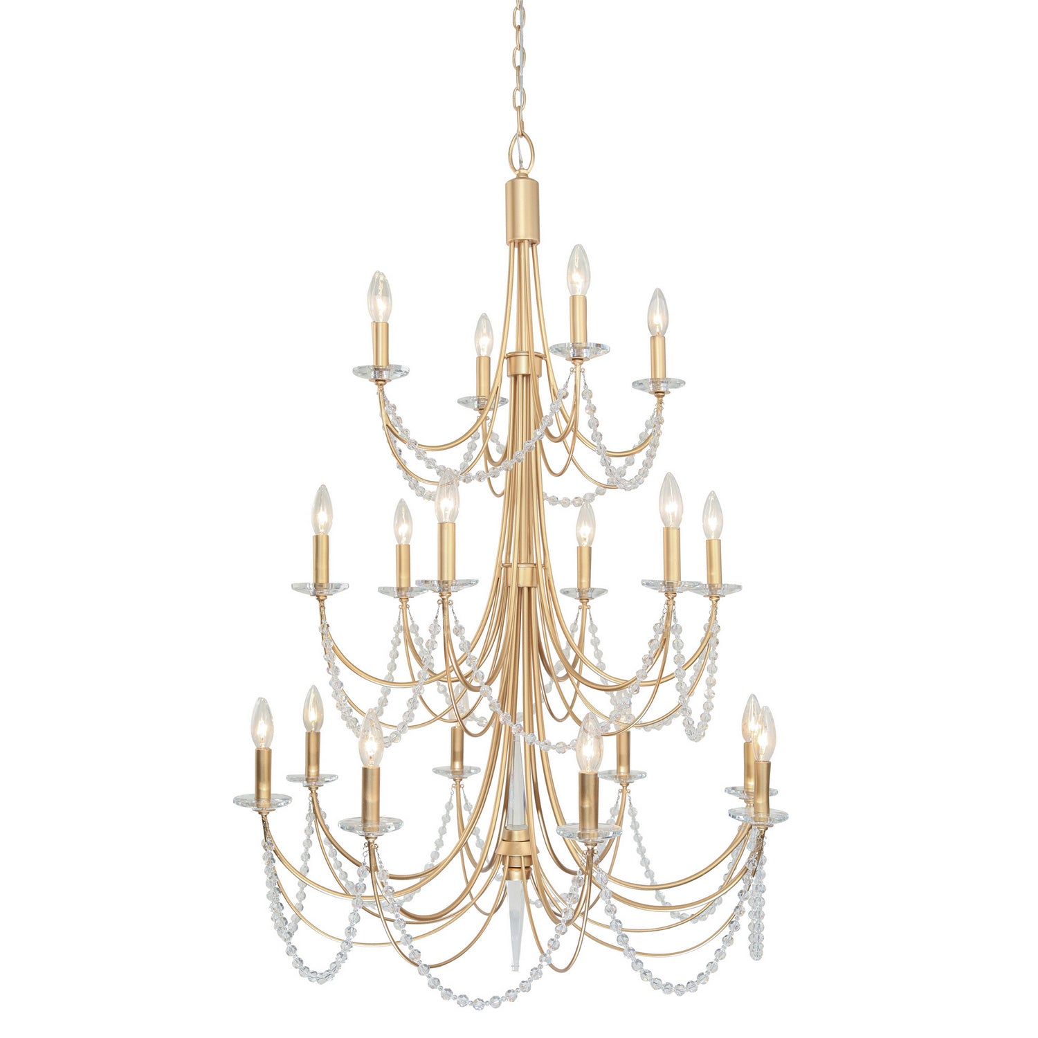 Varaluz - 350C18FG - 18 Light Chandelier - Brentwood - French Gold from Lighting & Bulbs Unlimited in Charlotte, NC