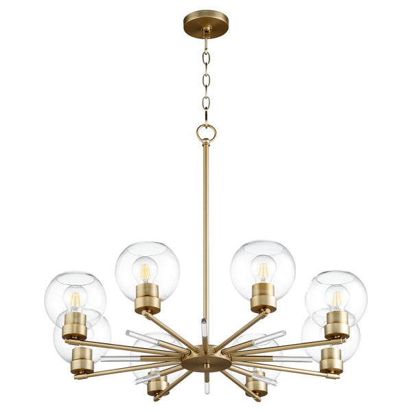 Quorum - 6317-8-80 - Eight Light Chandelier - Volán - Aged Brass from Lighting & Bulbs Unlimited in Charlotte, NC