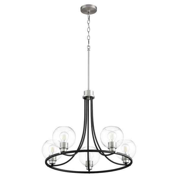 Quorum - 672-5-6965 - Five Light Chandelier - Clarion - Textured Black w/ Satin Nickel from Lighting & Bulbs Unlimited in Charlotte, NC