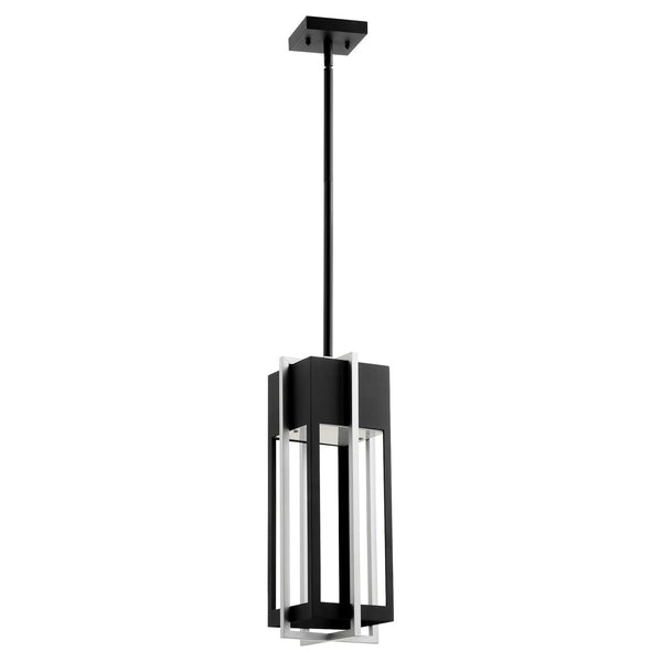 Quorum - 712-18-69 - LED Outdoor Pendant - Al Fresco - Textured Black w/ Brushed Aluminum from Lighting & Bulbs Unlimited in Charlotte, NC