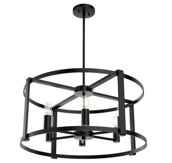 Hunter - 19001 - Six Light Chandelier - Astwood - Matte Black from Lighting & Bulbs Unlimited in Charlotte, NC