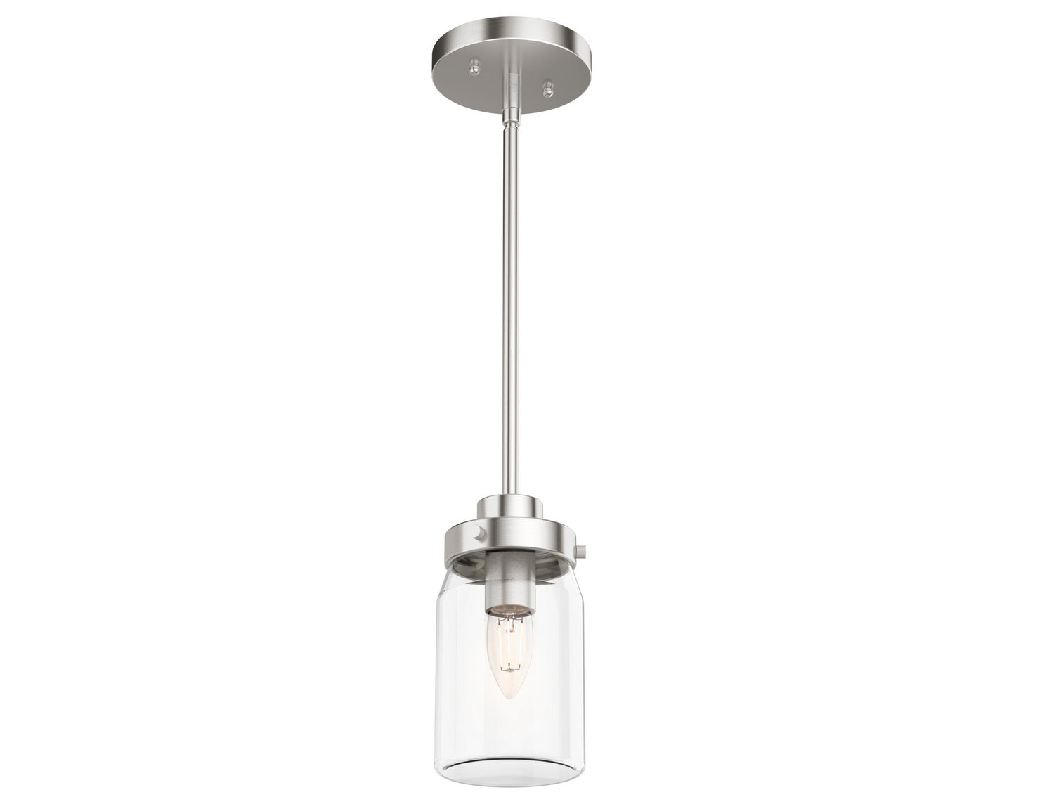 Hunter - 19009 - One Light Mini Pendant - Devon Park - Brushed Nickel from Lighting & Bulbs Unlimited in Charlotte, NC
