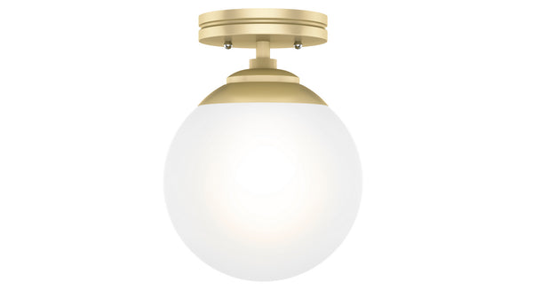 Hunter - 19020 - One Light Flush Mount - Hepburn - Modern Brass from Lighting & Bulbs Unlimited in Charlotte, NC