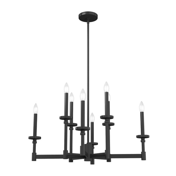 Hunter - 19054 - Eight Light Chandelier - Briargrove - Matte Black from Lighting & Bulbs Unlimited in Charlotte, NC