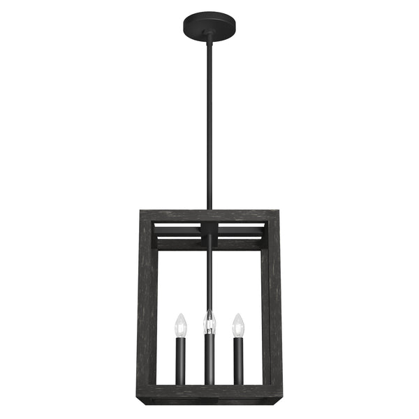 Hunter - 19084 - Four Light Pendant - Squire Manor - Matte Black from Lighting & Bulbs Unlimited in Charlotte, NC