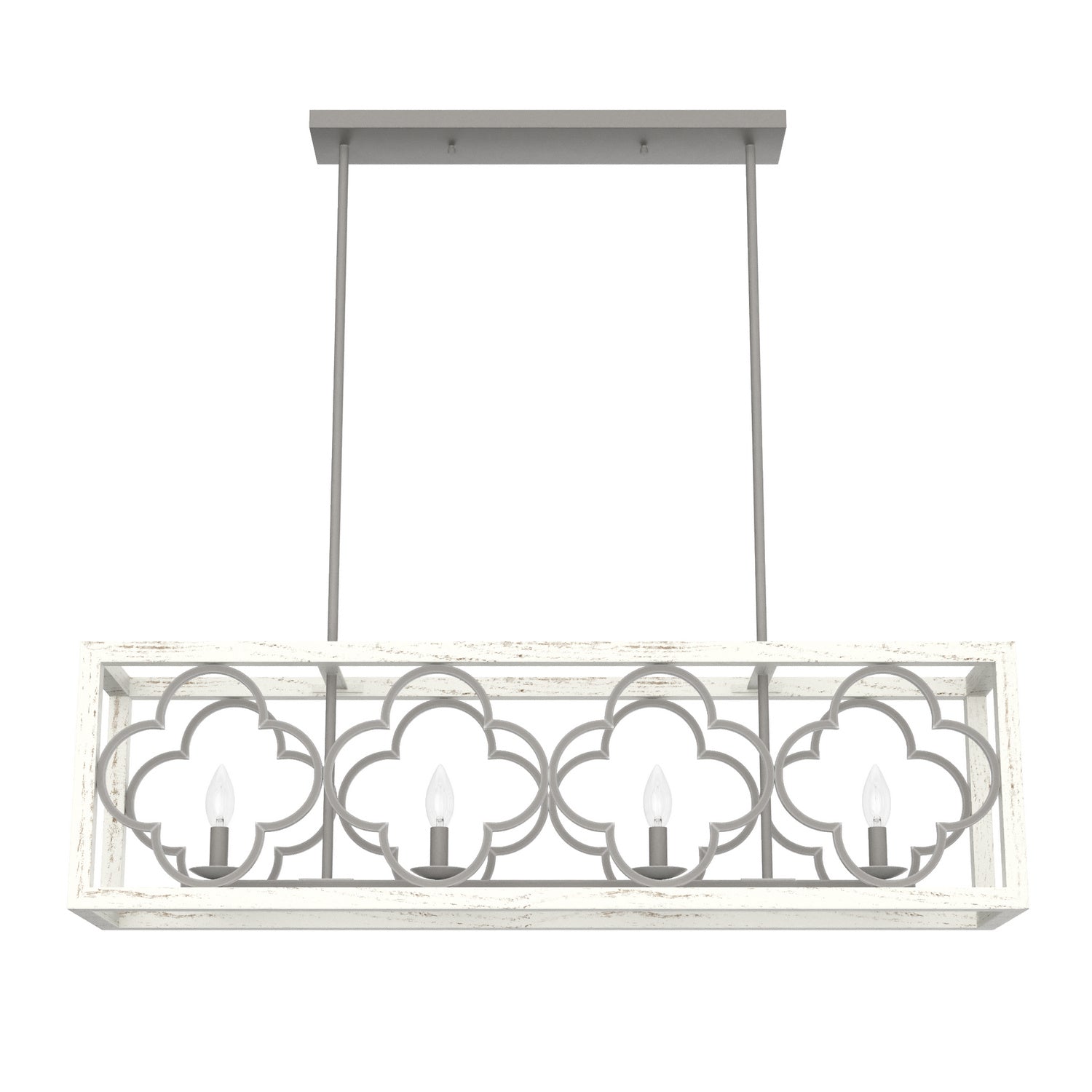 Hunter - 19098 - Four Light Linear Chandelier - Gablecrest - Painted Concrete from Lighting & Bulbs Unlimited in Charlotte, NC