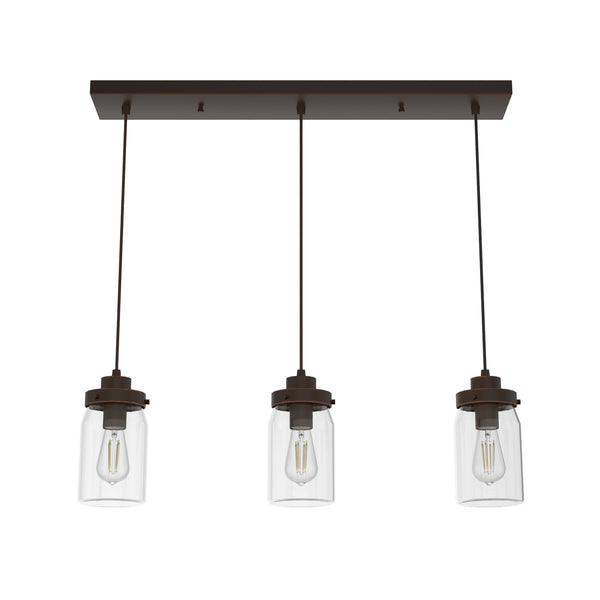Hunter - 19155 - Three Light Cluster Linear - Devon Park - Onyx Bengal from Lighting & Bulbs Unlimited in Charlotte, NC
