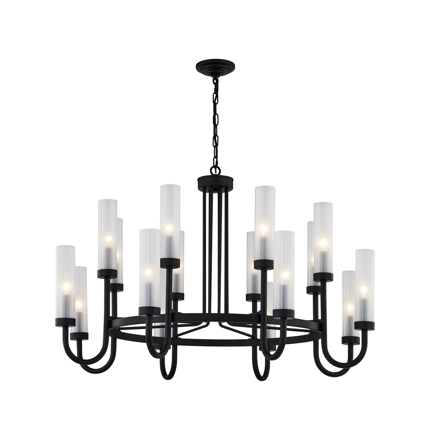 Justice Designs - FSN-4345-CLFR-MBLK - 16 Light Chandelier - Anchor - Matte Black from Lighting & Bulbs Unlimited in Charlotte, NC