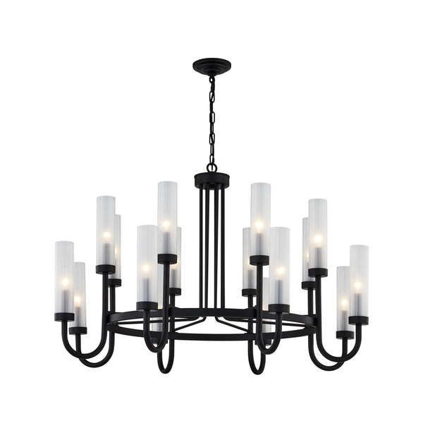 Justice Designs - FSN-4345-CLFR-MBLK - 16 Light Chandelier - Anchor - Matte Black from Lighting & Bulbs Unlimited in Charlotte, NC