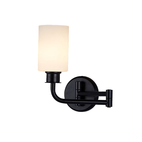 Justice Designs - FSN-4411-OPAL-MBLK - One Light Wall Sconce - Hinge - Matte Black from Lighting & Bulbs Unlimited in Charlotte, NC