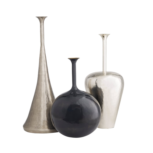 Arteriors - 4858 - Vases, Set of 3 - Gyles - Polished Nickel from Lighting & Bulbs Unlimited in Charlotte, NC