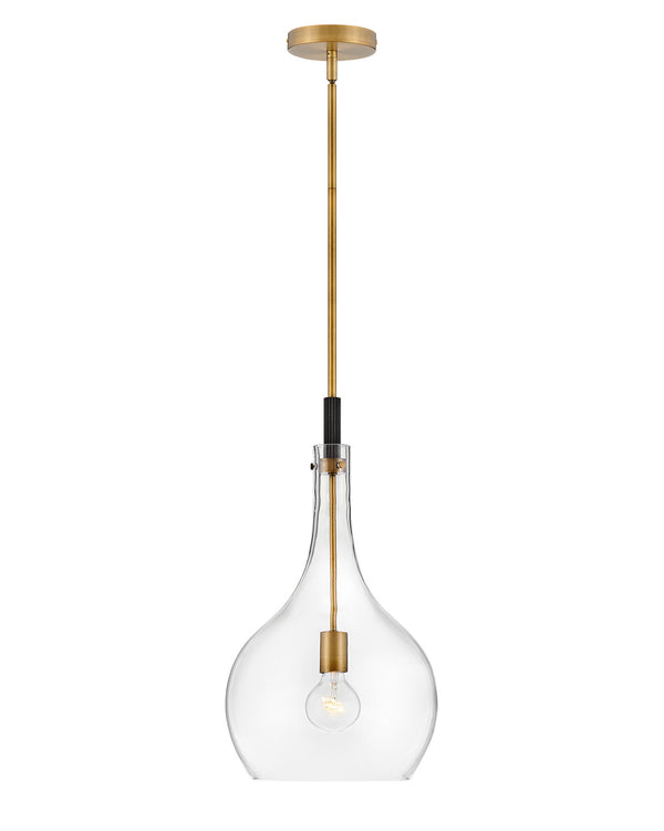 Hinkley - 4457HB-CL - LED Pendant - Ziggy - Heritage Brass with Clear glass from Lighting & Bulbs Unlimited in Charlotte, NC