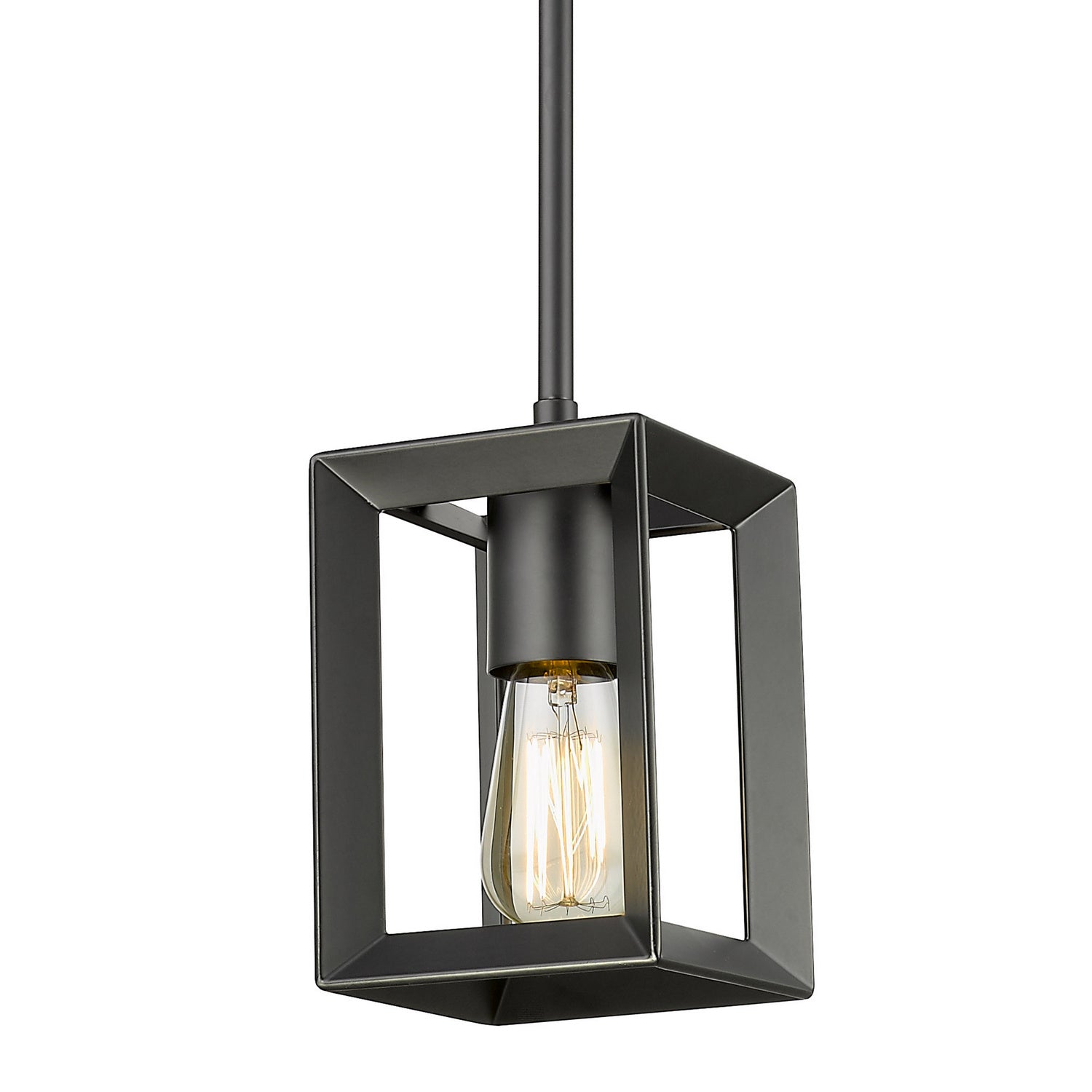 Golden - 2073-M1L BLK - One Light Mini Pendant - Smyth BLK - Matte Black from Lighting & Bulbs Unlimited in Charlotte, NC