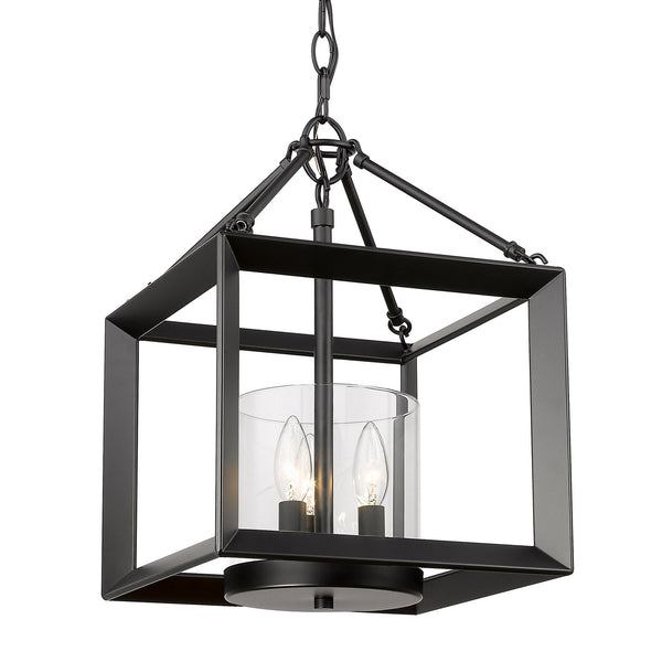 Golden - 2073-M3 BLK-CLR - Three Light Chandelier - Smyth BLK - Matte Black from Lighting & Bulbs Unlimited in Charlotte, NC