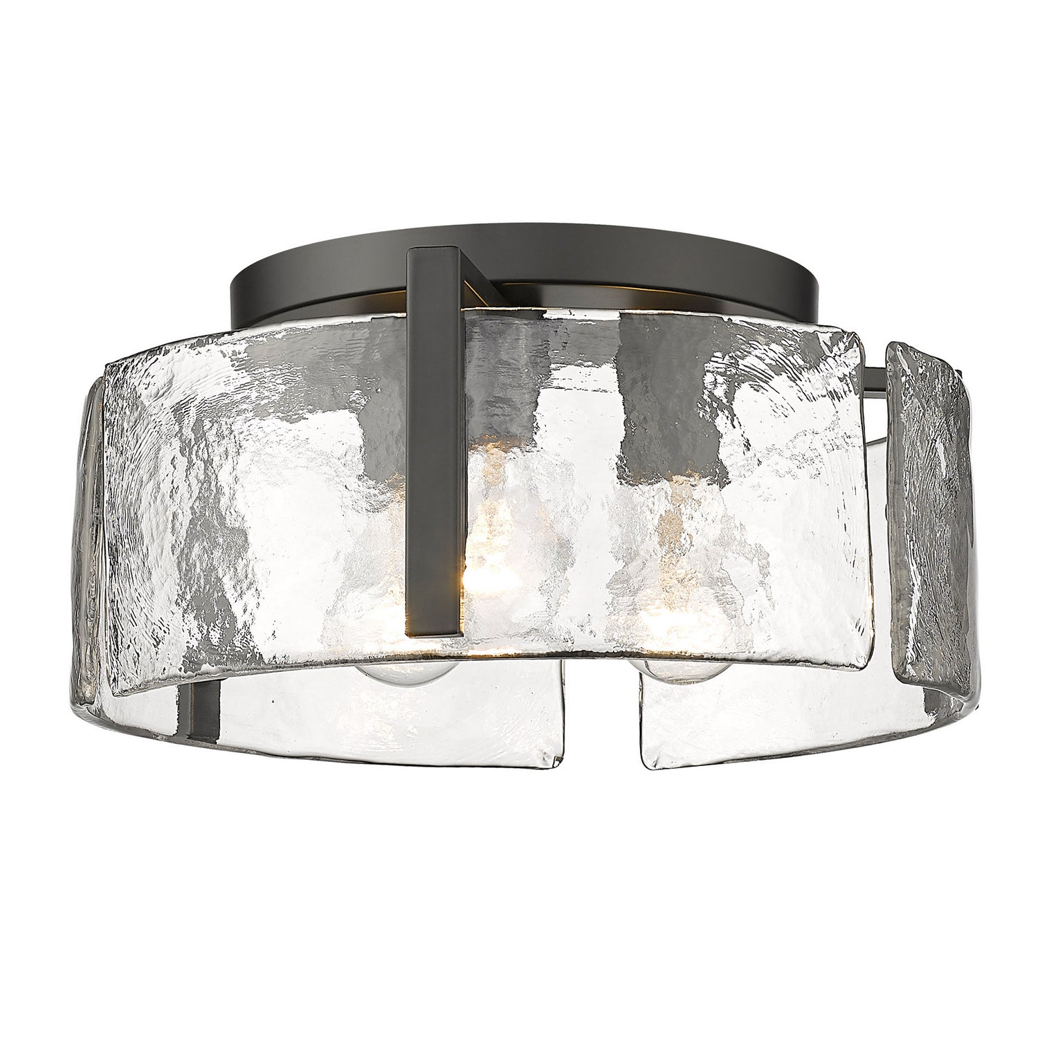 Golden - 3164-FM BLK-HWG - Three Light Flush Mount - Aenon - Matte Black from Lighting & Bulbs Unlimited in Charlotte, NC
