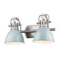 Golden - 3602-BA2 PW-SF - Two Light Bath Vanity - Duncan PW - Pewter from Lighting & Bulbs Unlimited in Charlotte, NC