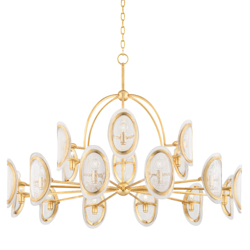 Hudson Valley - 1550-VGL - 18 Light Chandelier - Danes - Vintage Gold Leaf from Lighting & Bulbs Unlimited in Charlotte, NC