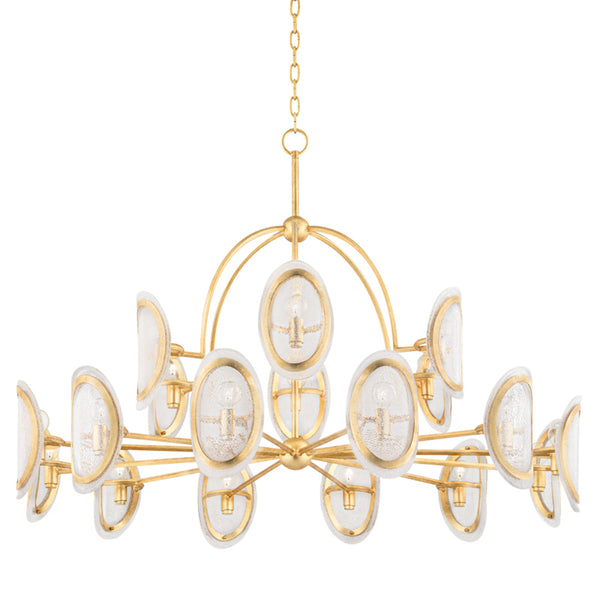 Hudson Valley - 1550-VGL - 18 Light Chandelier - Danes - Vintage Gold Leaf from Lighting & Bulbs Unlimited in Charlotte, NC