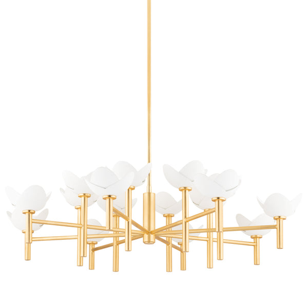 Hudson Valley - 3051-GL/WP - 16 Light Chandelier - Dawson - Gold Leaf/White Plaster from Lighting & Bulbs Unlimited in Charlotte, NC