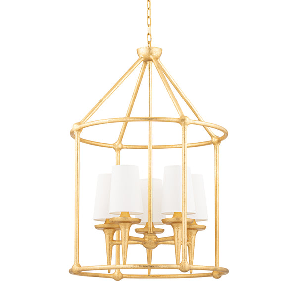 Hudson Valley - 6625-GL - Five Light Chandelier - Torch - Gold Leaf from Lighting & Bulbs Unlimited in Charlotte, NC