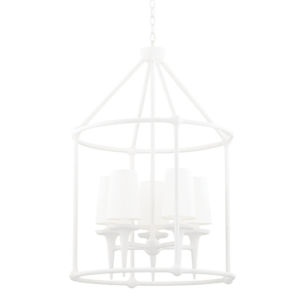Hudson Valley - 6625-WP - Five Light Chandelier - Torch - White Plaster from Lighting & Bulbs Unlimited in Charlotte, NC