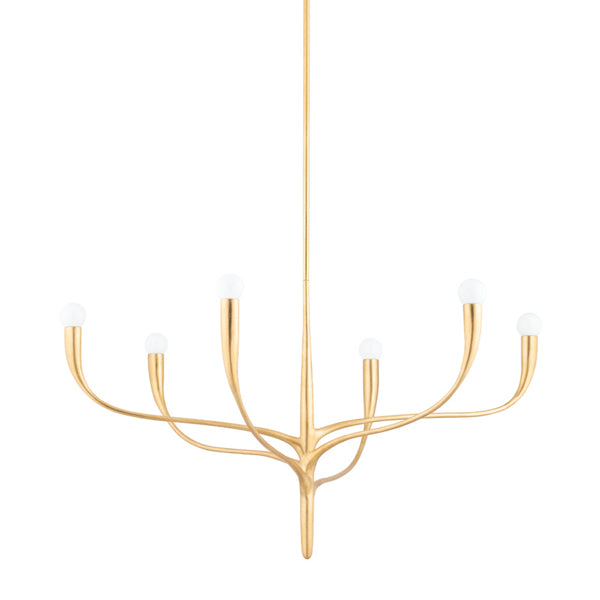 Hudson Valley - 9606-VGL - Six Light Chandelier - Labra - Vintage Gold Leaf from Lighting & Bulbs Unlimited in Charlotte, NC